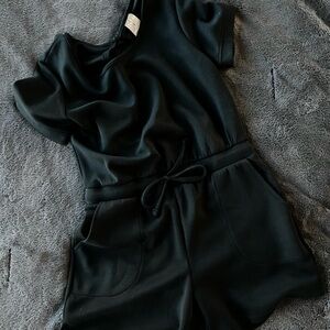 Black Short Sleeve Romper